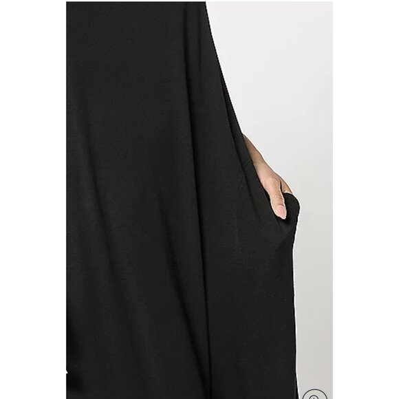 LOGO By Lori Goldstein Rayon 230 Tank Dress With Ruffle Size 3X Black QVC - Picture 3 of 9